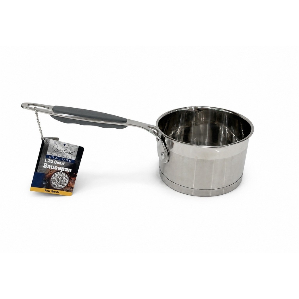 David Burke Stature Pro Stainless Saucepan 1.25 Qt New Commercial Grade